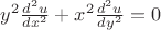 $y^2\frac{d^2u}{dx^2}+x^2\frac{d^2u}{dy^2}=0$