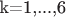 k=1,...,6
