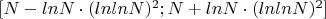 $[N-lnN\cdot(lnlnN)^2;N+lnN\cdot(lnlnN)^2]$