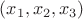 $(x_{1},x_{2},x_{3})$