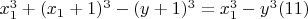 $x_1^3 + (x_1 + 1)^3 -(y + 1)^3 = x_1^3 -y^3\engo(11)$