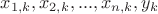 $x_{1,k}, x_{2,k}, ..., x_{n,k}, y_k$ $x_{1,k}, x_{2,k}, ..., x_{n,k}, y_k$
