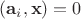 $(\mathbf a_i, \mathbf x)=0$