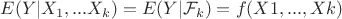 $E(Y|X_1,...X_k)=E(Y|\mathcal{F}_k)=f(X1,...,Xk)$