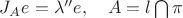 $J_A e=\lambda'' e,\quad A=l\bigcap\pi$