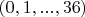$\left( {0,1,...,36} \right) $