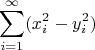 $$
\sum_{i=1}^\infty (x_i^2 - y_i^2)
$$