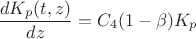$$\frac{dK_{p}(t, z)}{dz} = C_{4}(1-\beta)K_{p}$$