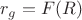 $r_{g}=F(R)$