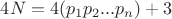 $4N=4(p_1p_2...p_n)+3$