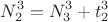 $$N_2^3=N_3^3+t_2^3$$