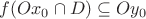 $f(Ox_0\cap D)\subseteq Oy_0$