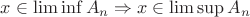 $x\in\liminf A_n\Rightarrow x\in\limsup A_n$