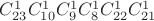 $C_{23} ^1 C_{10} ^1 C_9 ^1 C_8 ^1 C_{22} ^1 C_{21} ^1$