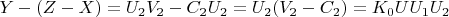 $ Y- (Z- X)  =  U_2V_2-C_2U_2 = U_2(V_2-C_2) = K_0 UU_1U_2$