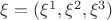 $\xi=(\xi^1,\xi^2,\xi^3)$ $\xi=(\xi^1,\xi^2,\xi^3)$