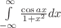 $\int\limits_{-\infty}^\infty {\cos ax\over 1+x^2} dx$