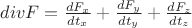 $divF=\frac{dF_x}{dt_x}+\frac{dF_y}{dt_y}+\frac{dF_z}{dt_z}$