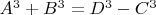 $A^3+B^3=D^3-C^3$