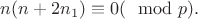 $n(n+2n_1) \equiv 0 (\mod p).$