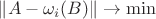 $\|A-\omega_i(B)\|\to\min$