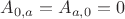 $A_{0,a} = A_{a,0} = 0$
