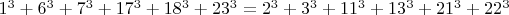 $1^3+6^3+7^3+17^3+18^3+23^3=2^3+3^3+11^3+13^3+21^3+22^3$