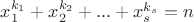 $x_1^{k_1}+x_2^{k_2}+...+x_s^{k_s}=n$