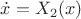 $\dot x=X_2(x)$