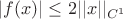 $|f(x)|\le2||x||_{C^1}$
