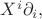 $X^i\partial_i,$