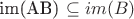 im(AB) \subseteq im(B)