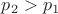 $p_2>p_1$
