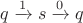 $q\xrightarrow{1}s\xrightarrow{0}q$