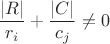 $$ \frac{|R|}{r_i} + \frac{|C|}{c_j} \neq 0 $$