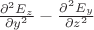 $ \frac{\partial^2 {E_z}}{\partial {y^2}} - \frac{\partial^2 {E_y}}{\partial {z^2}} $