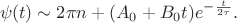 $$\psi(t)\sim 2\pi n+(A_0+B_0t) e^{-\frac{t}{2\tau}}.$$