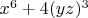$x^6+4(yz)^3$