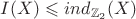 $I(X)\leqslant ind_{\mathbb{Z}_2}(X)$