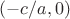 $(-c/a,0)$
