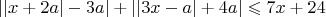 $$||x+2a|-3a|+||3x-a|+4a| \leqslant  7x+24$$