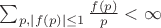 $\sum_{p, |f(p)| \leq 1} \frac{f(p)}{p} < \infty$