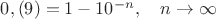 $0,(9)=1-10^{-n}, \quad n \to \infty $