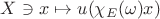 $X\ni x\mapsto u(\chi_E(\omega)x)$