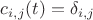 $c_{i,j}(t)=\delta_{i,j}$