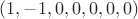 $(1,-1,0,0,0,0,0)$