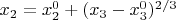 $x_2=x_2^0+(x_3-x_3^0)^{2/3}$
