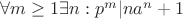 $ \forall m\geq 1 \exists n: p^{m}|na^{n}+1 $