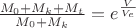 $\frac{M_0+M_k+M_t}{M_0 + M_k} = e^{\frac{V}{V_e}}$