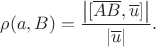 $$\rho(a,B)=\frac{\big|[\overline {AB},\overline u]\big|}{|\overline u|}.$$